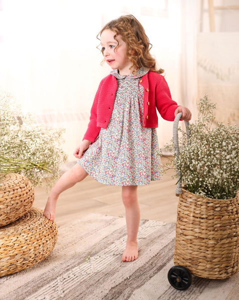 PRINTED SMOCKED DRESS - Pompomme-shop