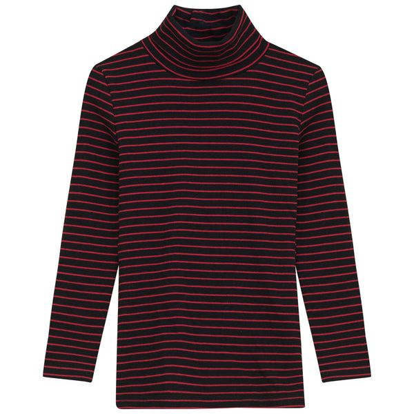 激レア　イッセイミヤケ　STRIPED RAIN HIGH NECK TOPS VINTAGE 90s Autumn Brown Orange Red STRIPED Velvet Mockneck