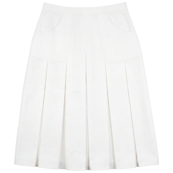 DENIM BOX PLEAT SKIRT - Pompomme-shop