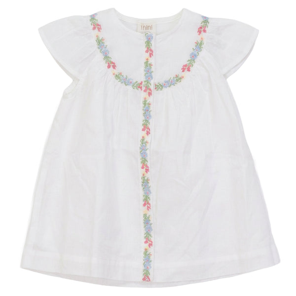 white dress with black embroidery Orchid Embroidered With Jean | Sabrin Dress