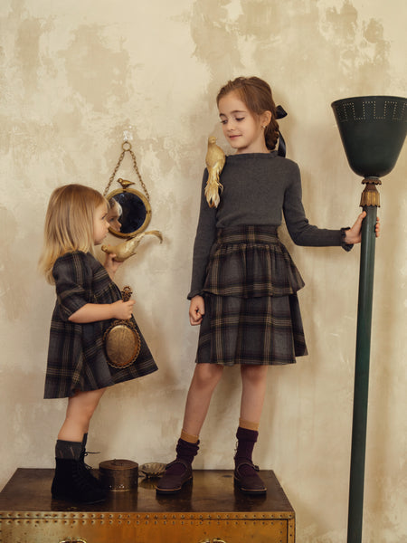 PAMEO POSE Big Collar Plaid Dress ワンピース PAMEO POSE ワンピース Big Collar Plaid Dress