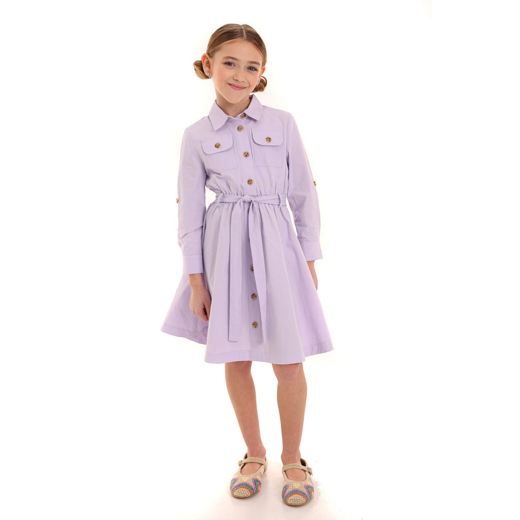 LAVENDER SHIRT DRESS