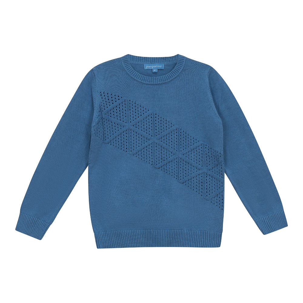 TRIANGLE POINTELLE SWEATER