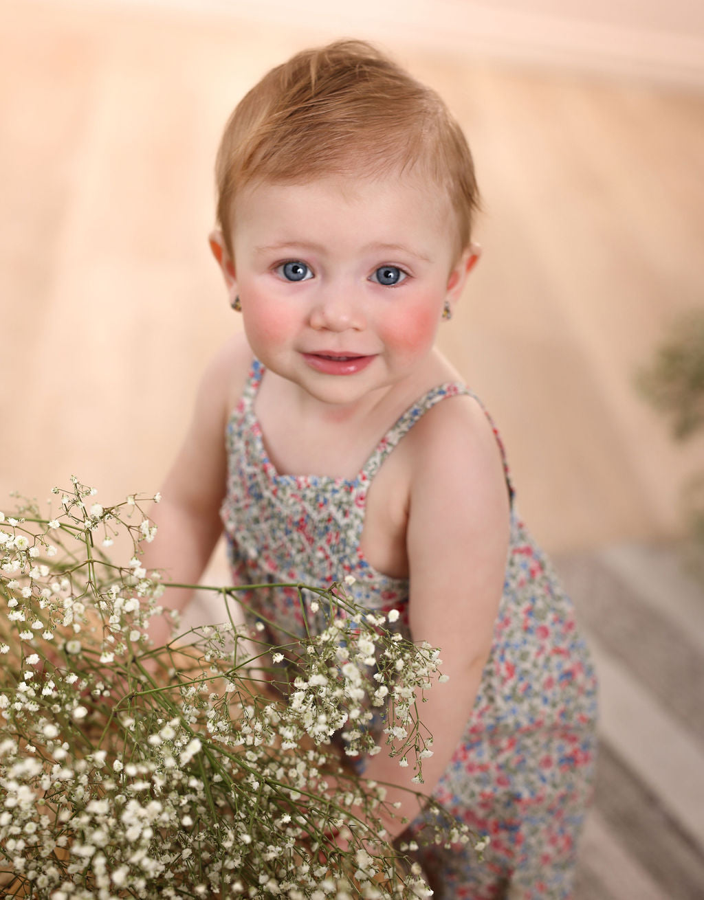 PRINTED SMOCKED LONG ROMPER