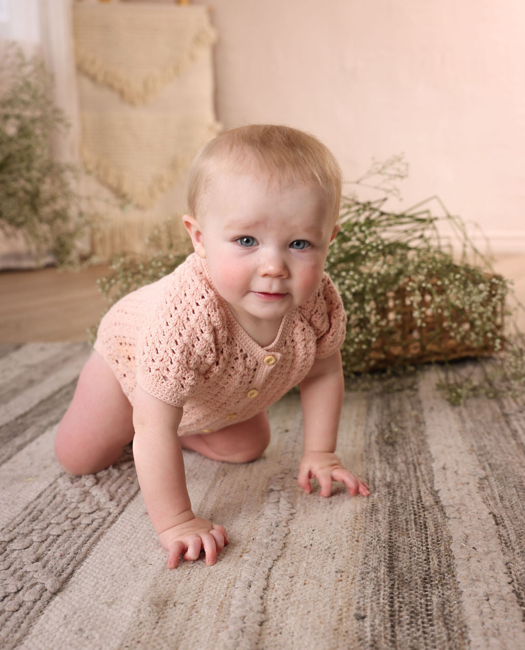 TEXTURED KNIT ROMPER