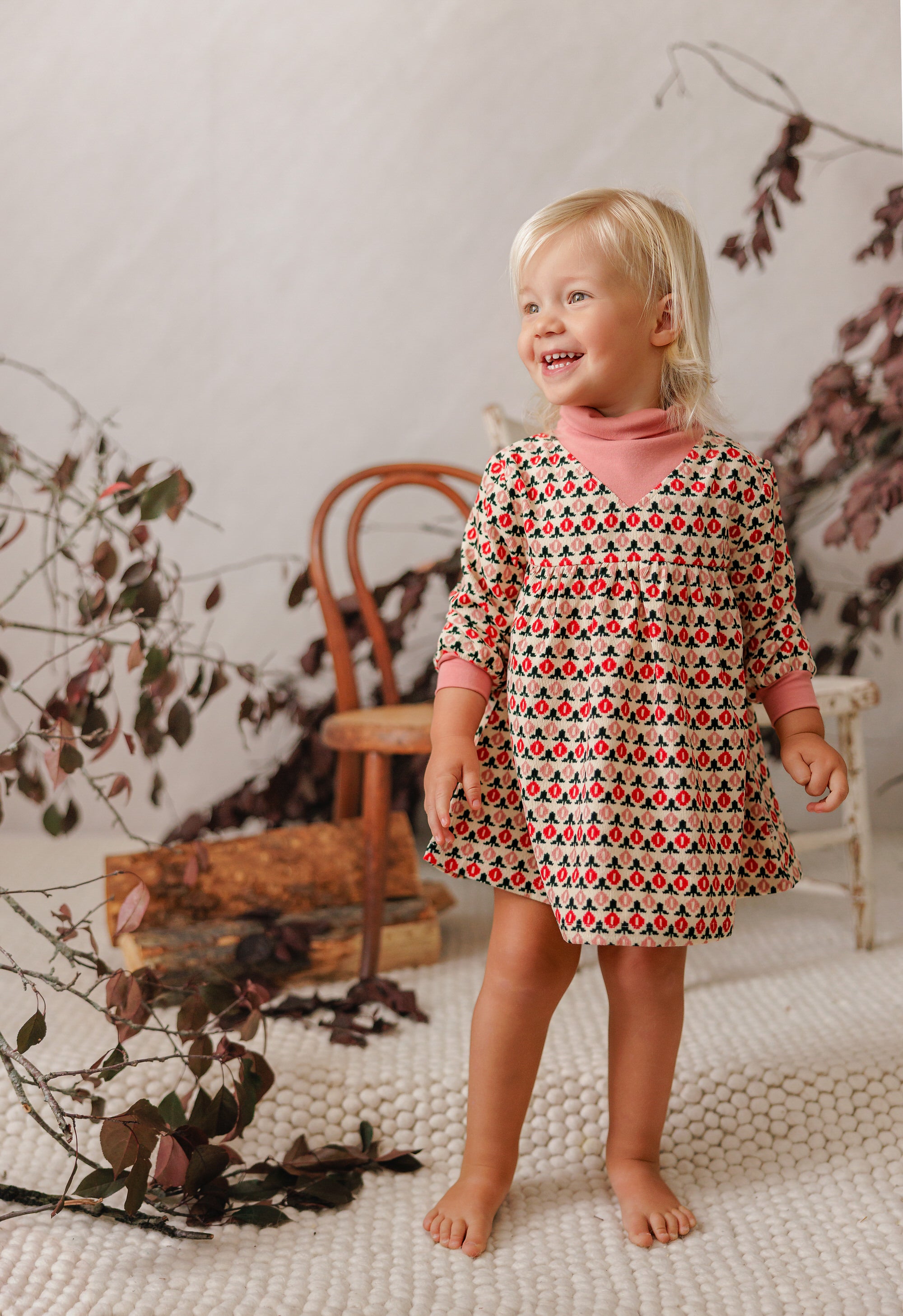 PRINTED CORD DRESS