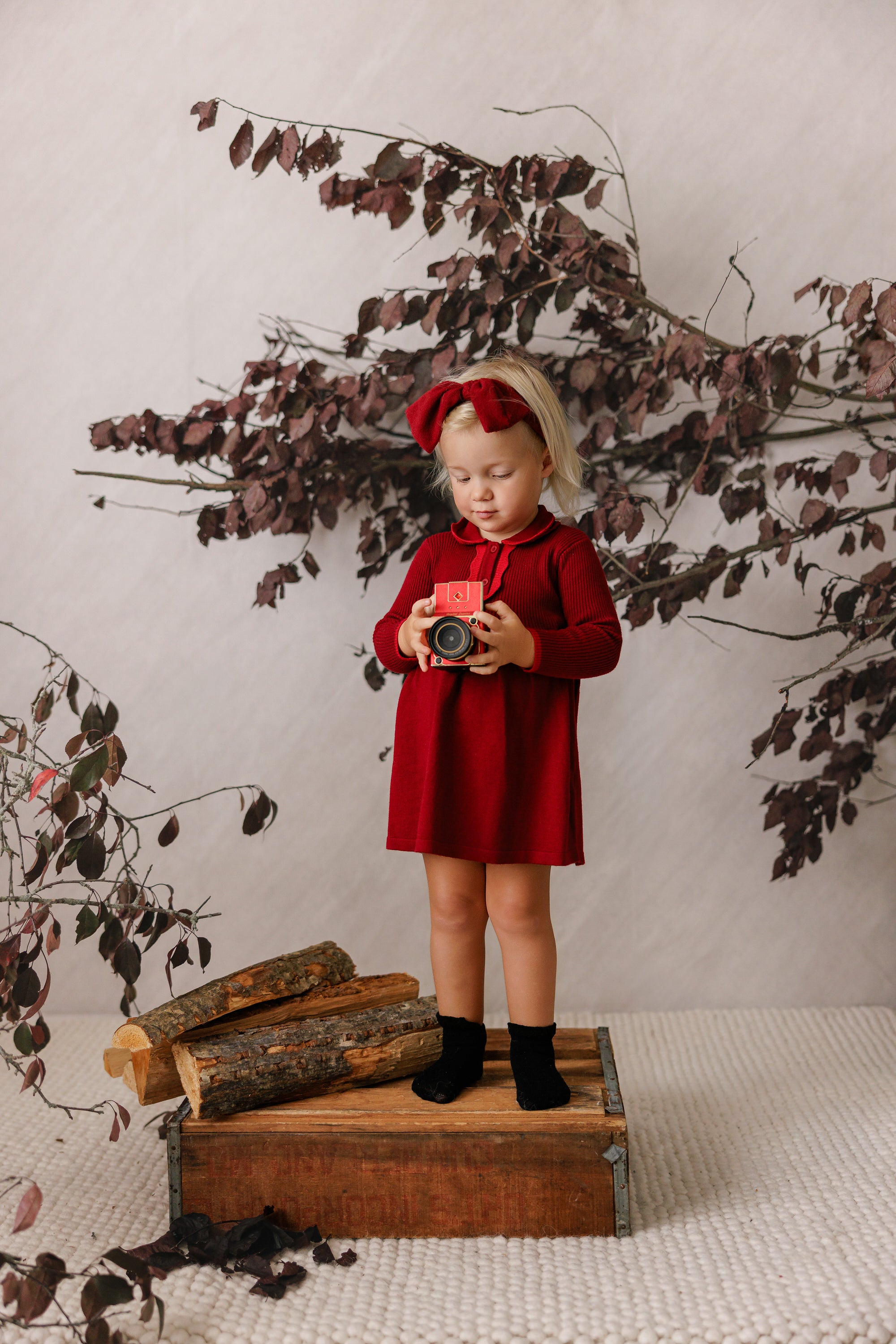 TONAL RED KNIT DRESS