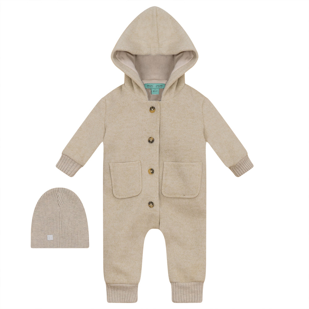 RIB TRIMMED WOOL OVERALL