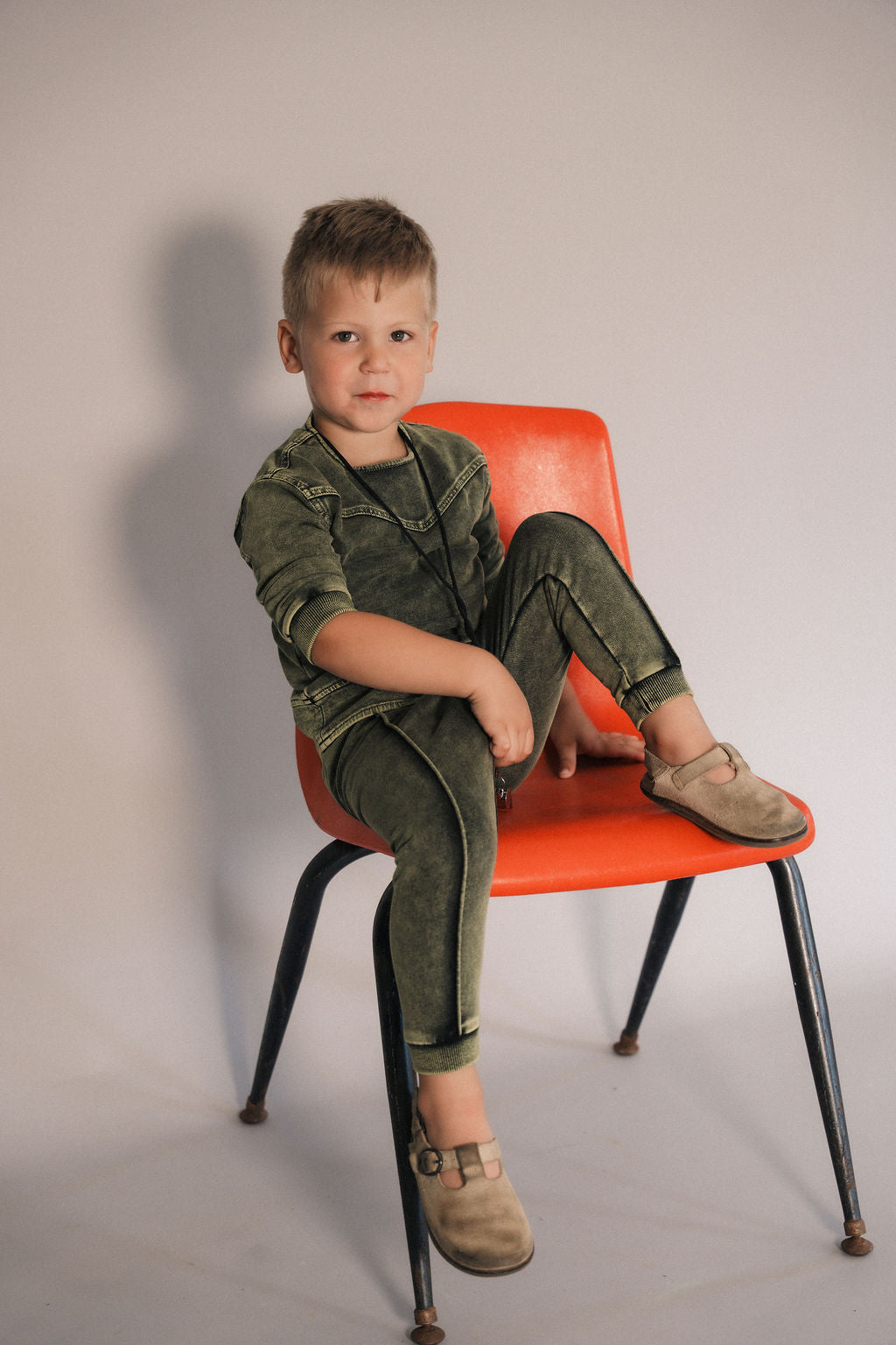 WASHED RAW EDGE SWEATSHIRT SET