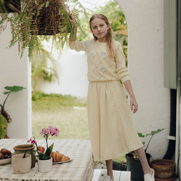 SKIRT WITH SIDE BUTTONS - Pompomme-shop