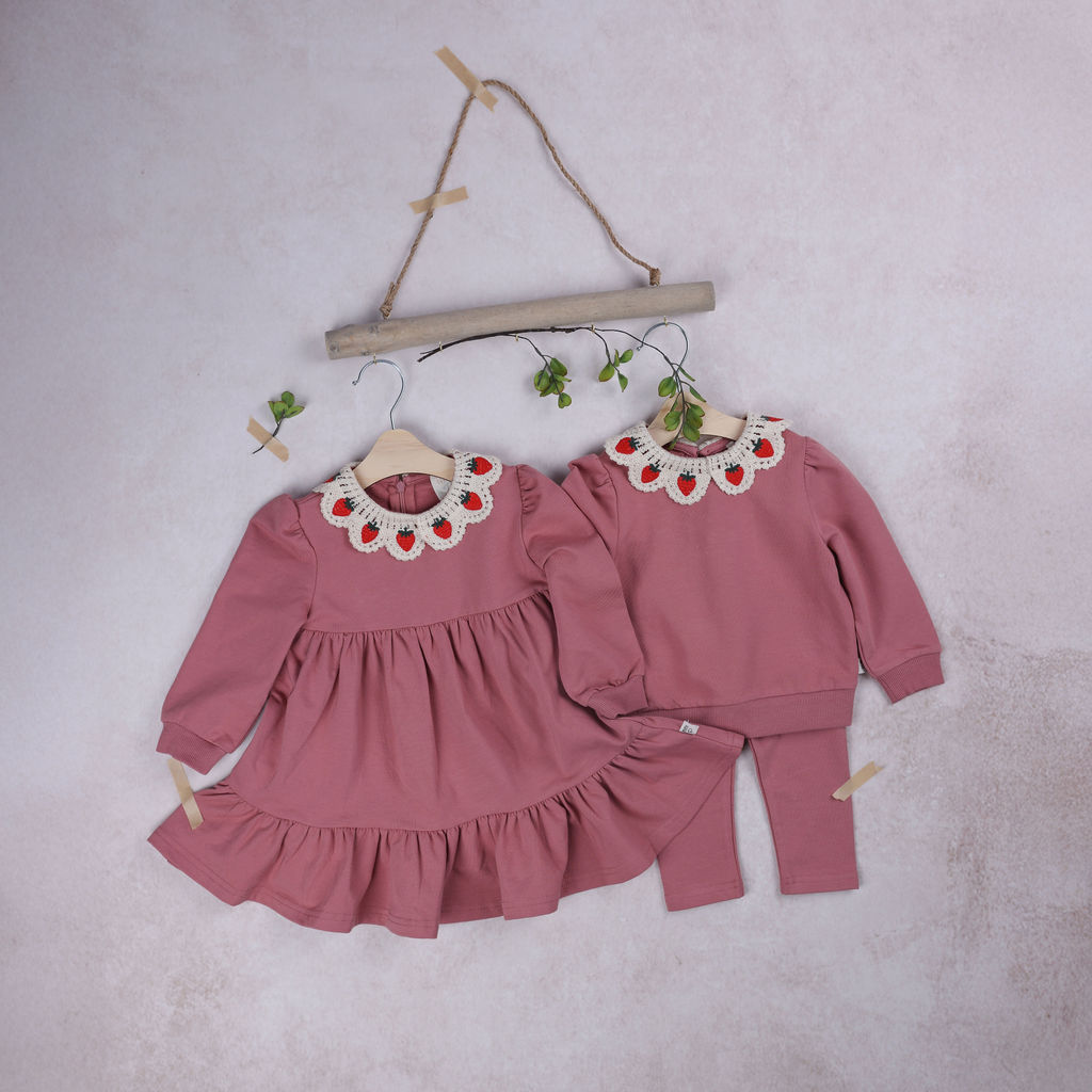 EMBROIDERED CROCHET COLLAR DRESS