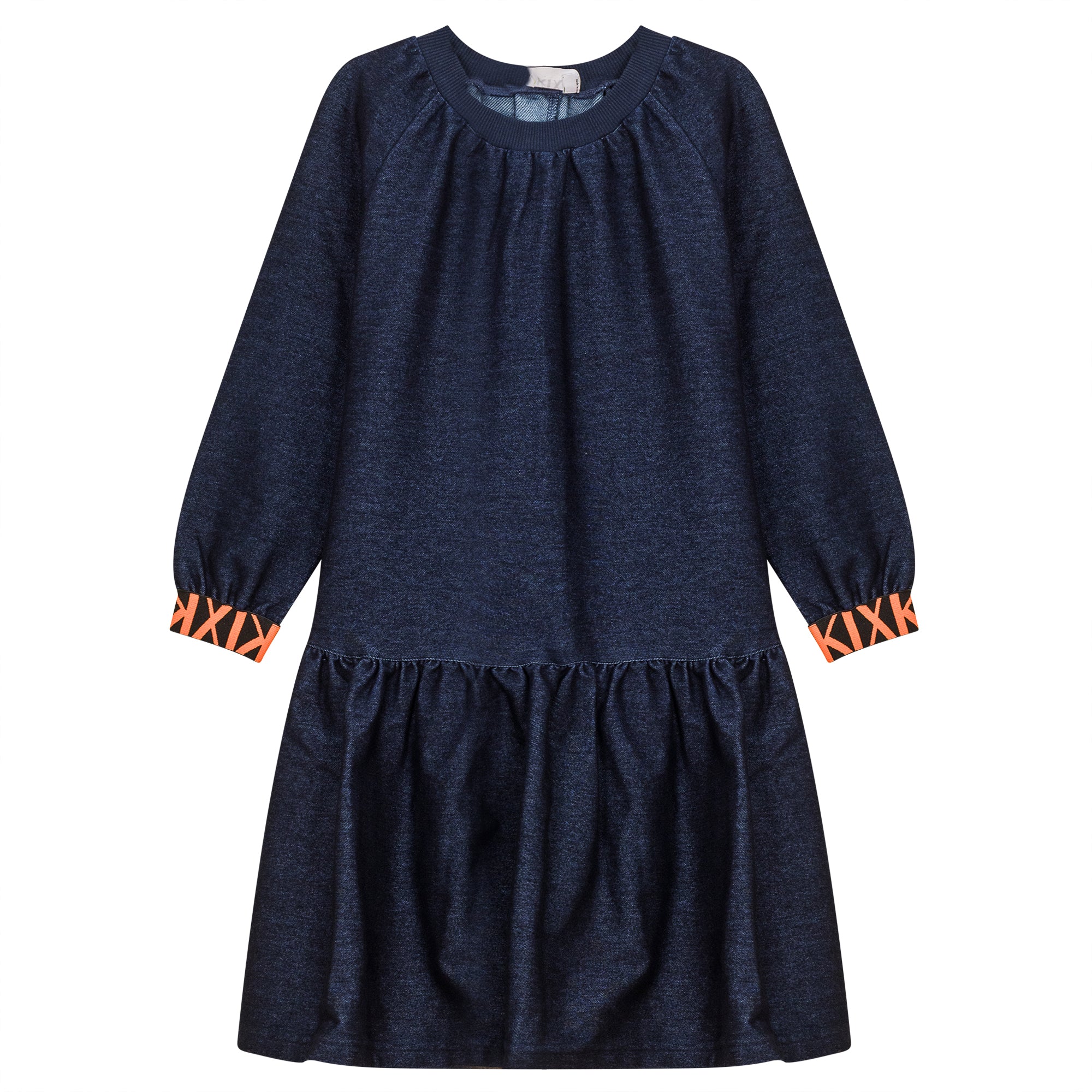 ELASTIC CUFF DENIM SWEATDRESS