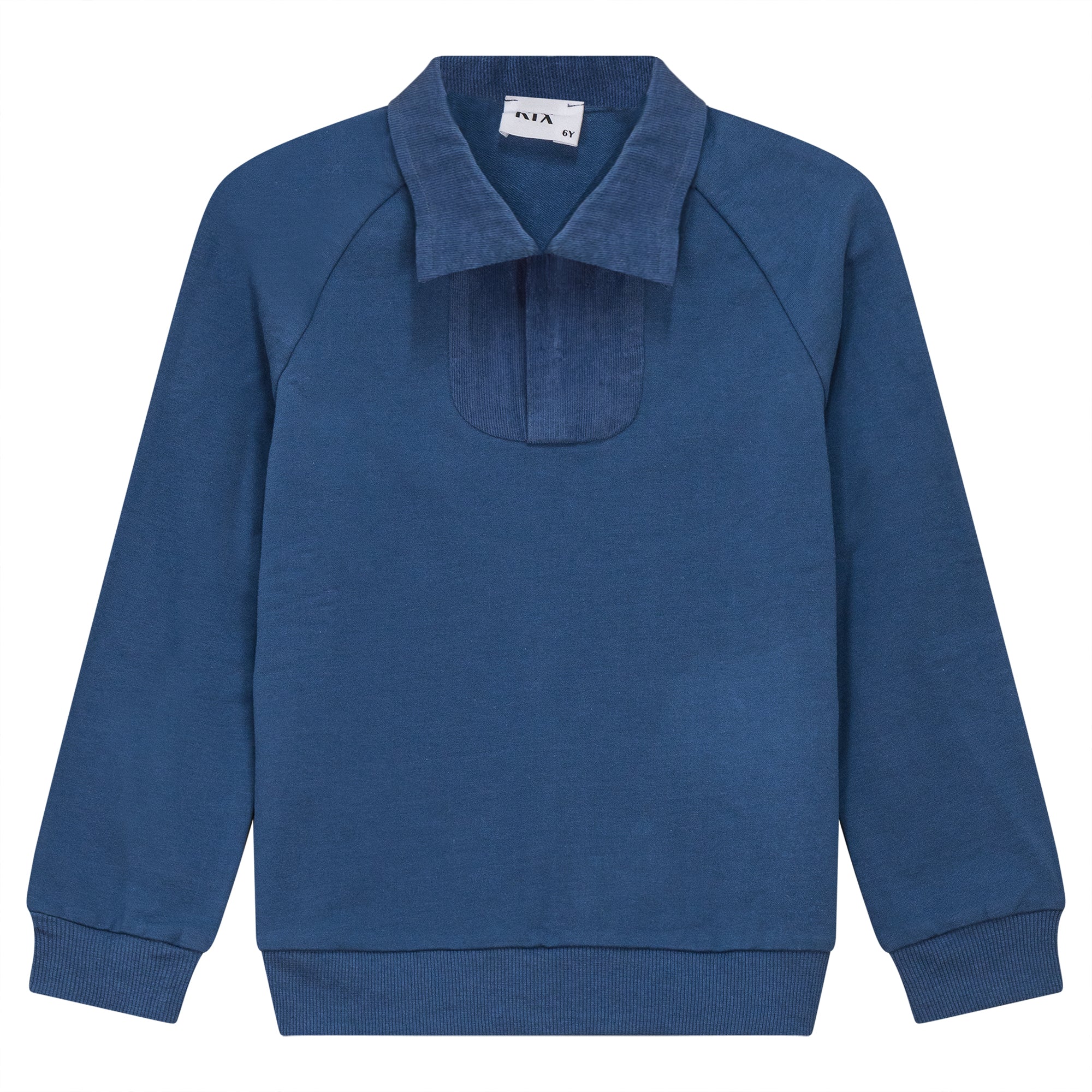 CORDUROY COLLAR SWEATSHIRT