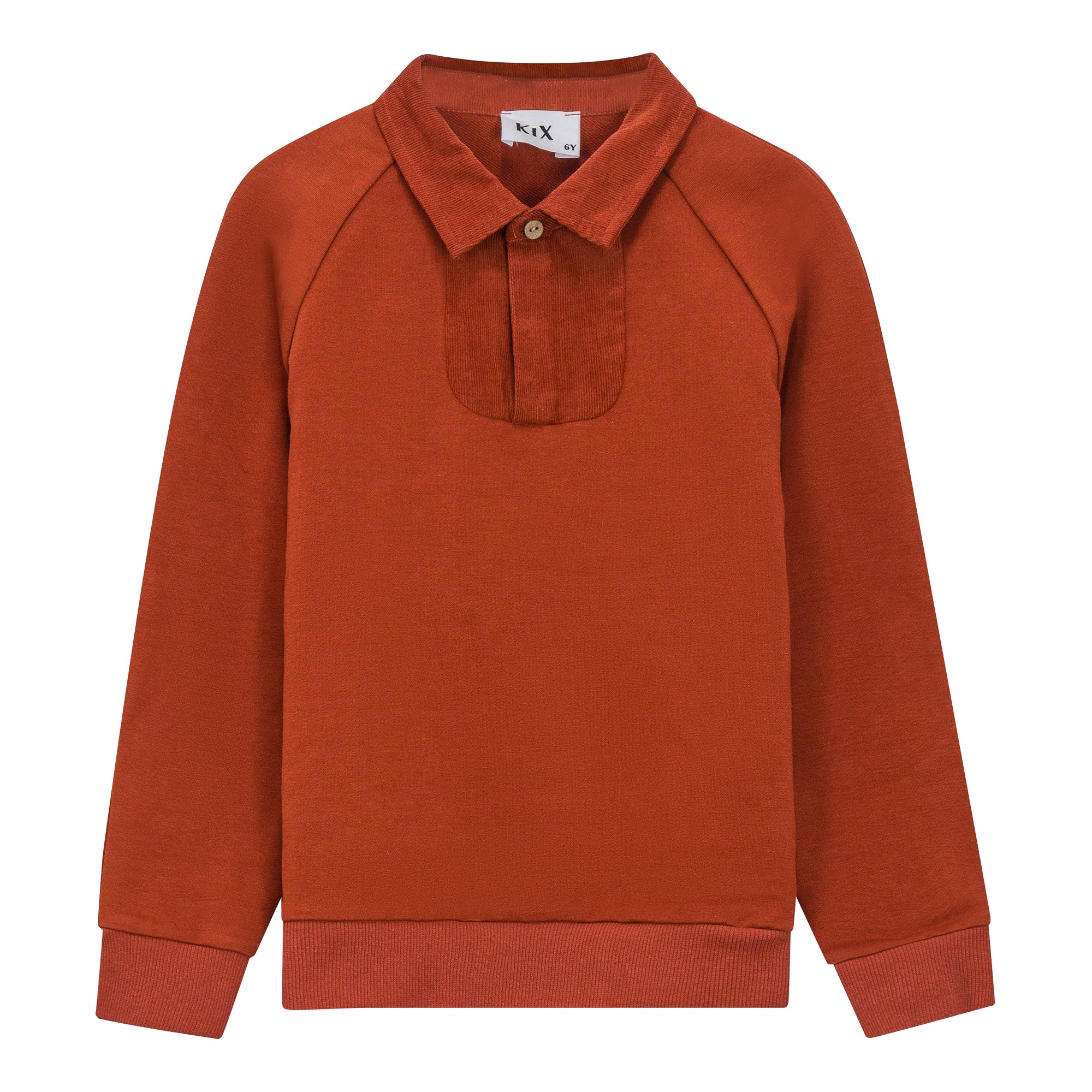 CORDUROY COLLAR SWEATSHIRT