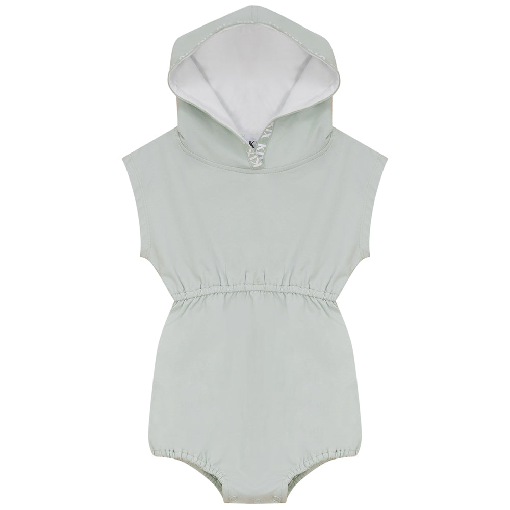 COLOR BLOCK HOODED ROMPER