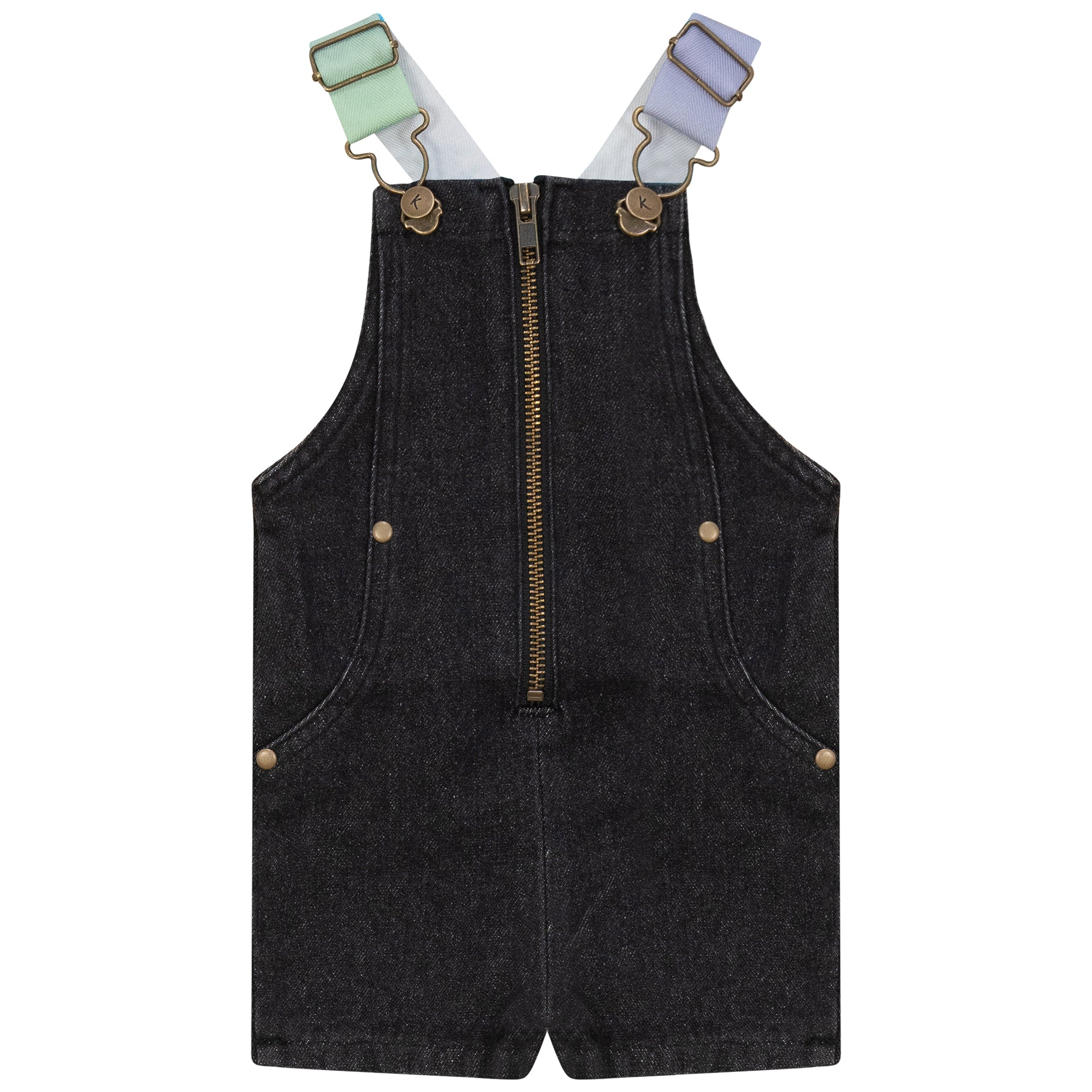 TIE DYE STRAP DENIM BB ROMPER