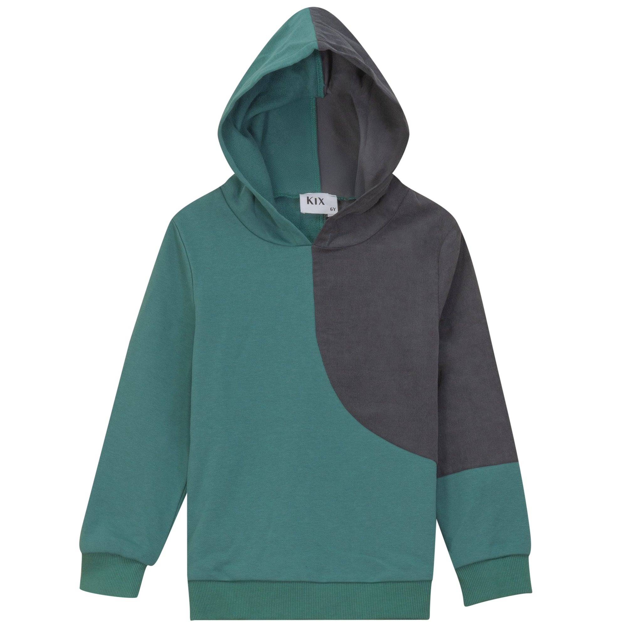 CORDUROY COLOR BLOCK HOODY
