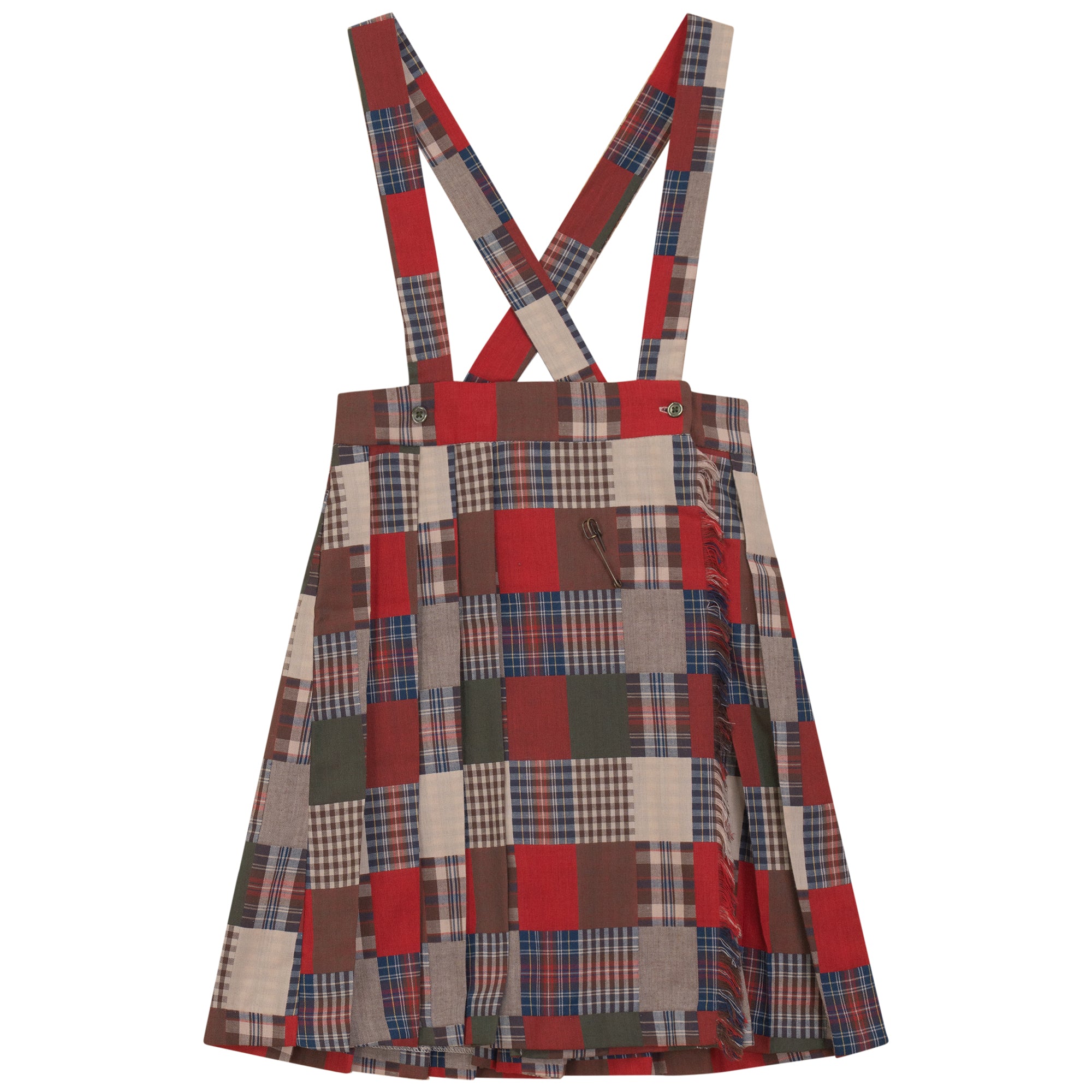 PATCH PLAID SKIRT