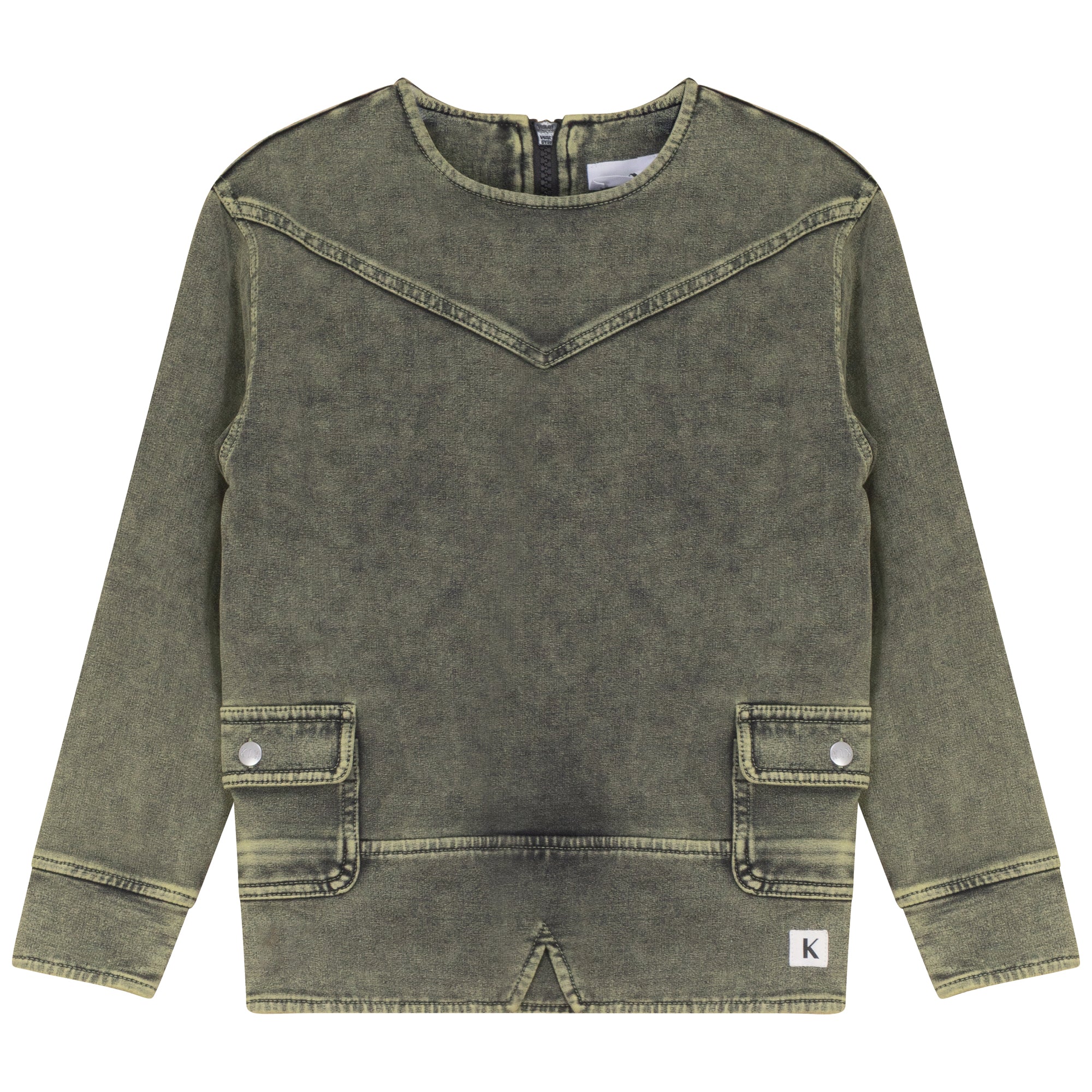 WASHED RAW EDGE SWEATSHIRT