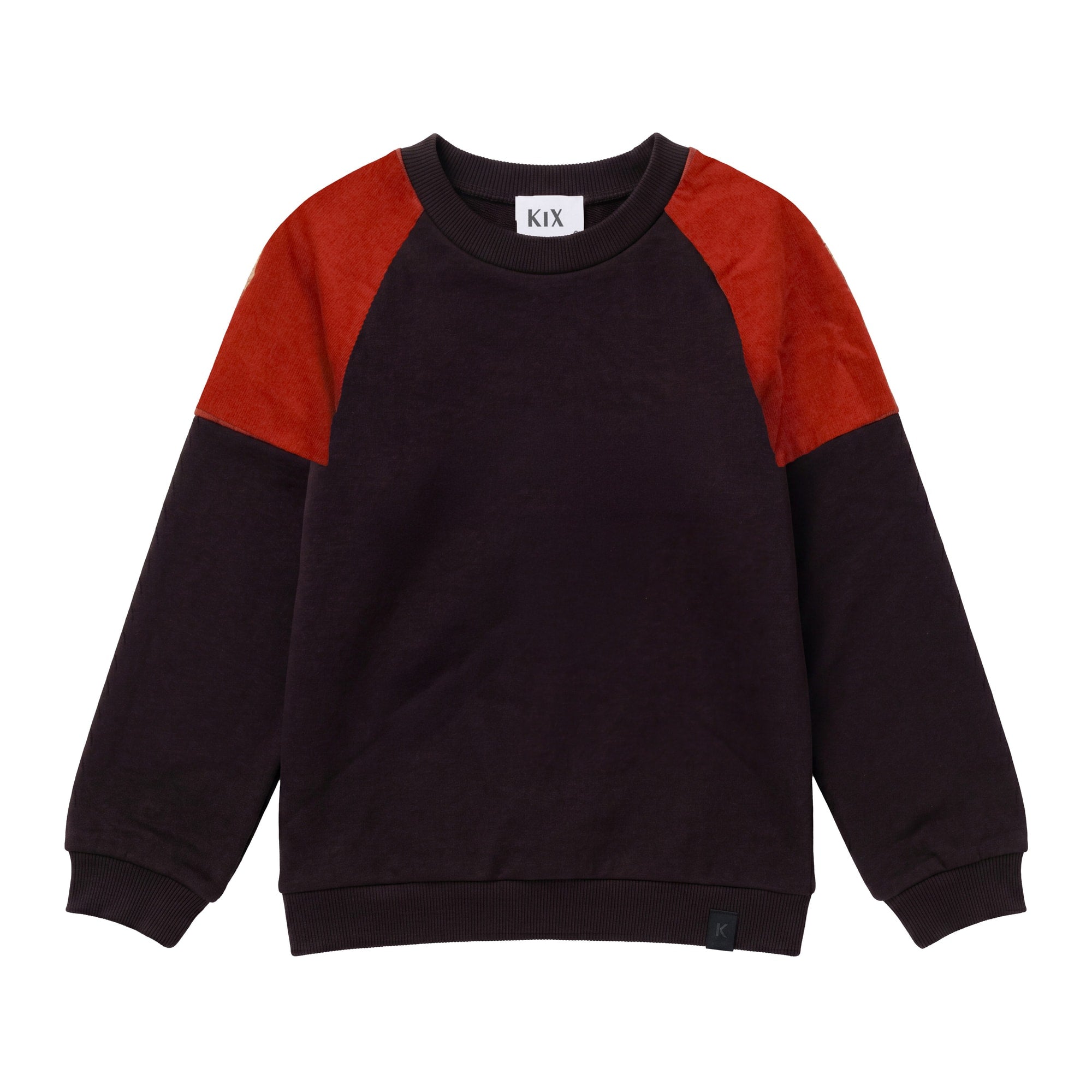 CORDUROY INSERT COLOR BLOCK SWEAT