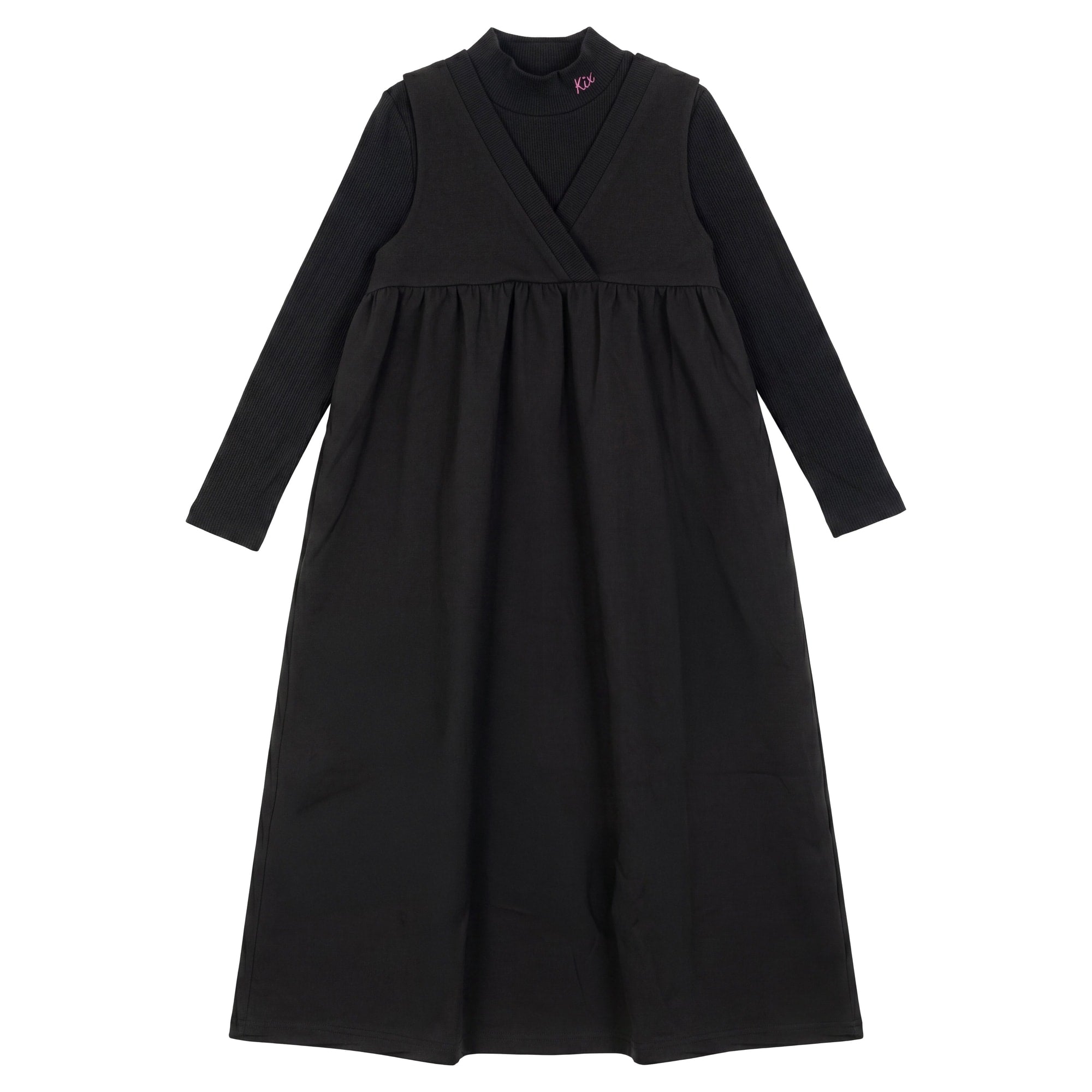 V NECK HIGH WAIST MAXI DRESS WITH T-SHIRT