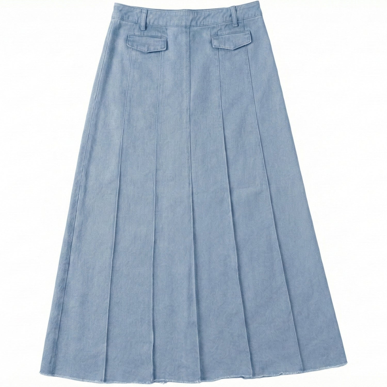 FRINGED HEM PLEATED SKIRT