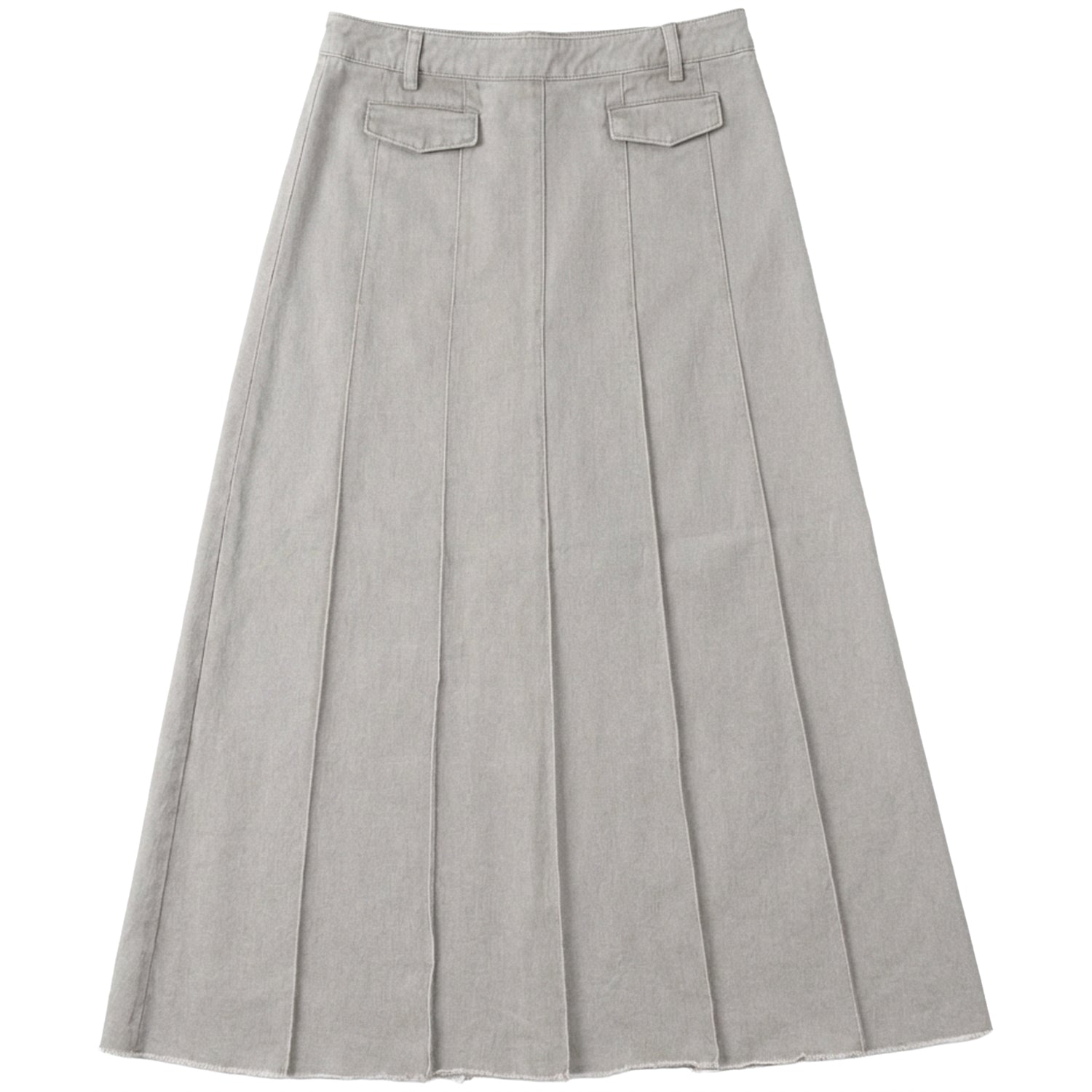 FRINGED HEM PLEATED SKIRT