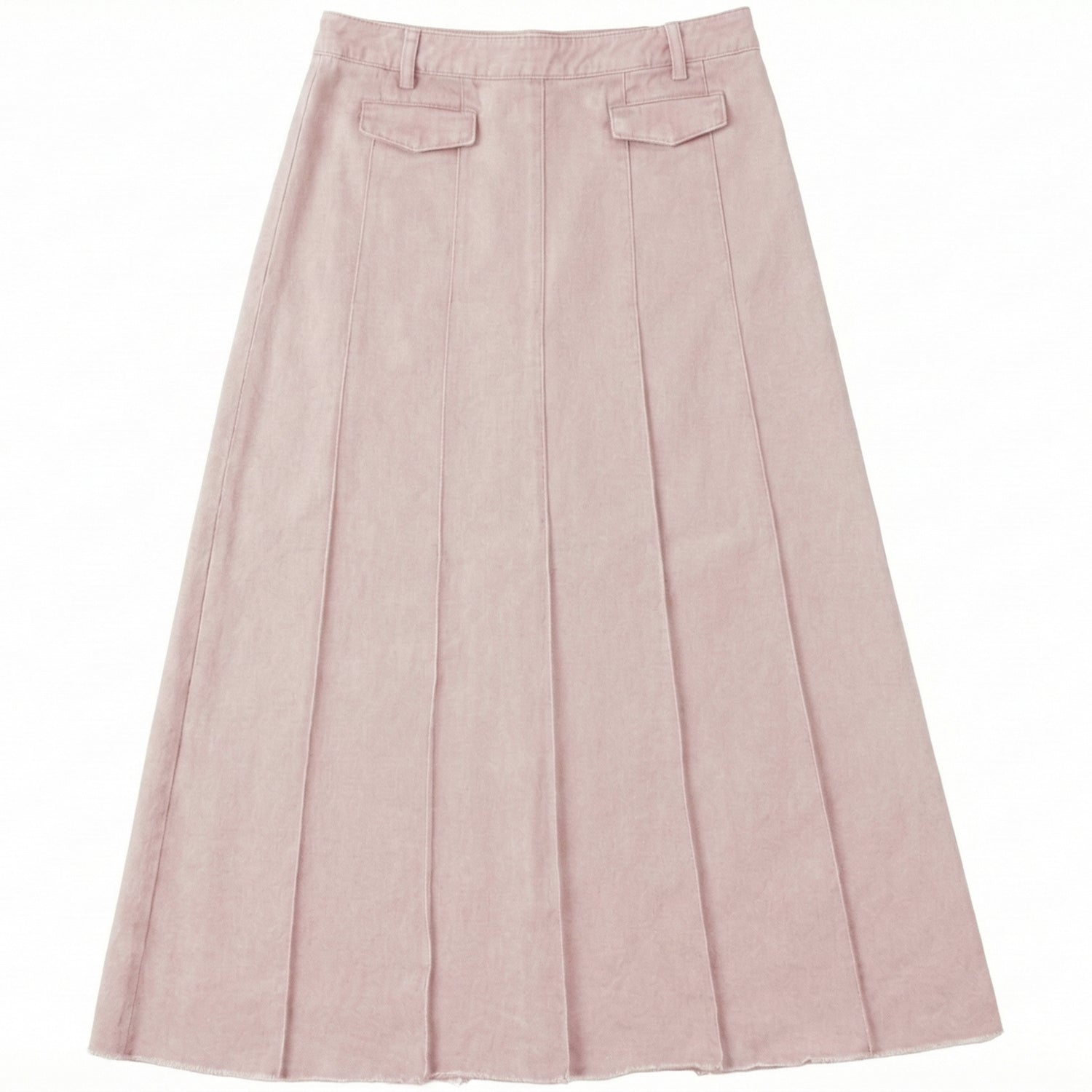 FRINGED HEM PLEATED SKIRT
