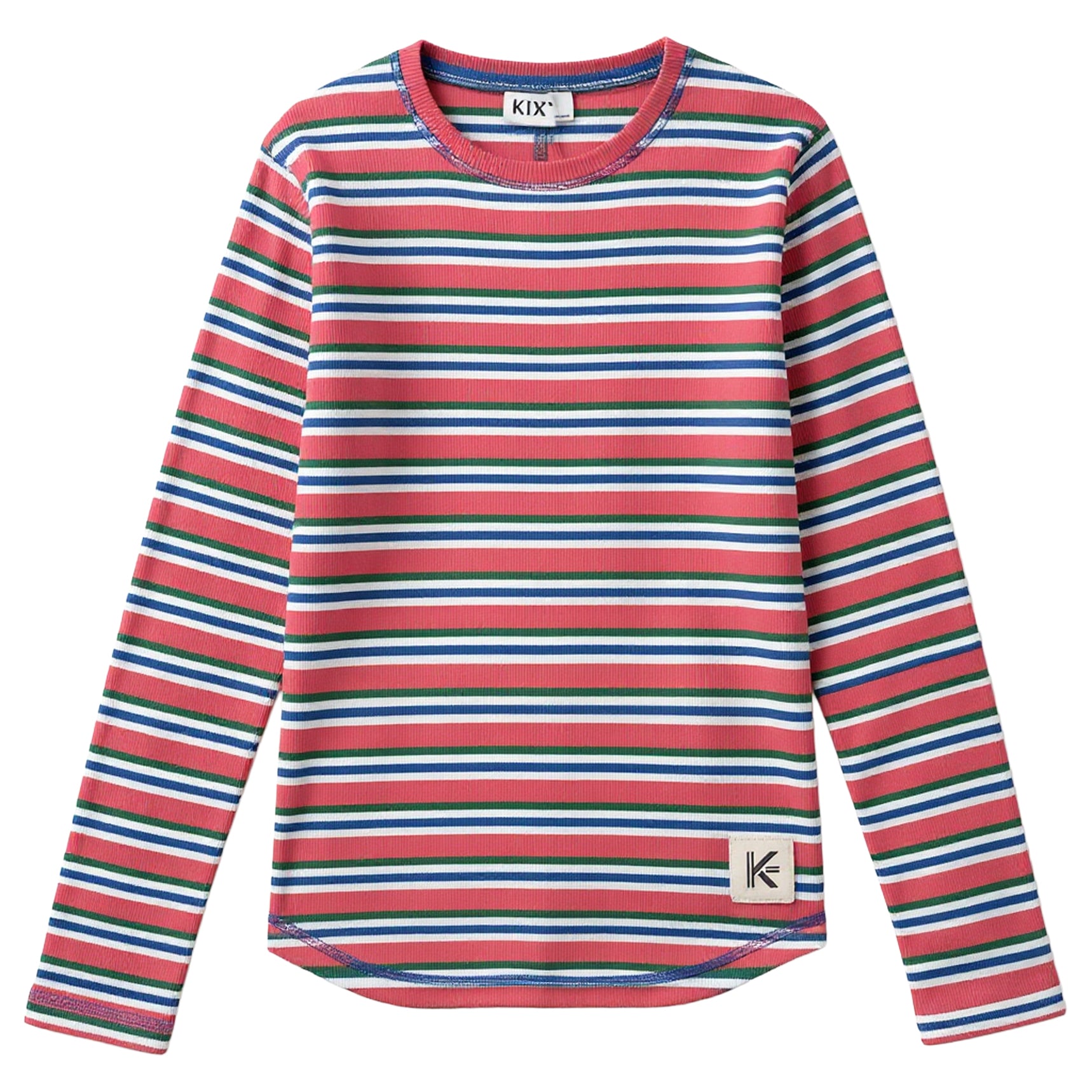 MULTICOLOR STRIPED RIB TEE