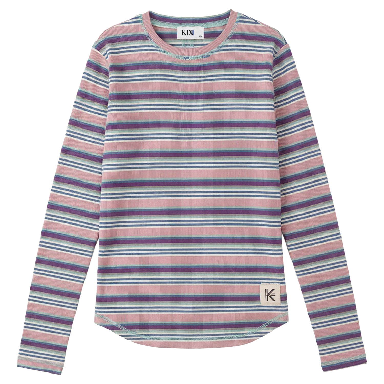 MULTICOLOR STRIPED RIB TEE