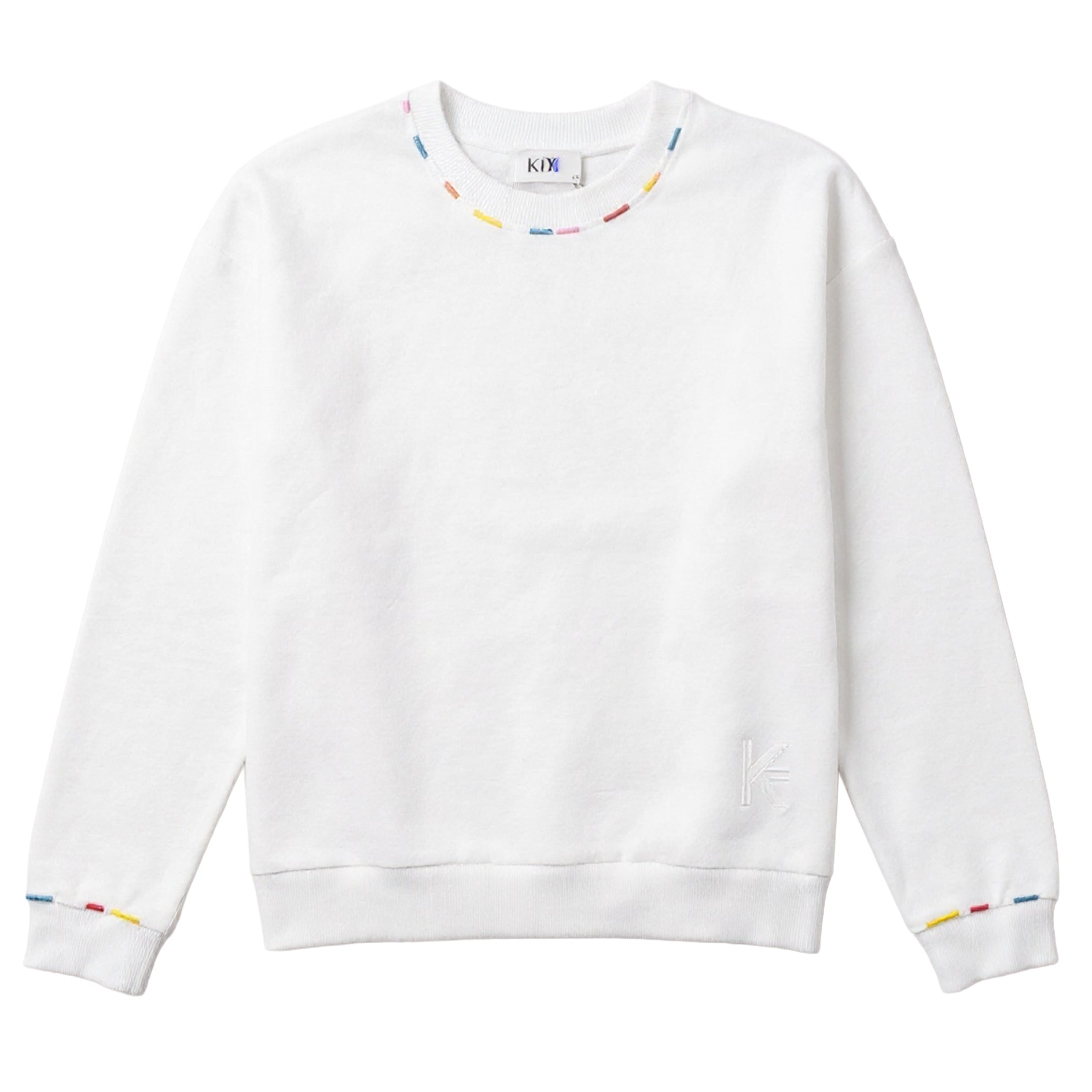 MULTICOLOR EDGING STITCHED SWEATSHIRT