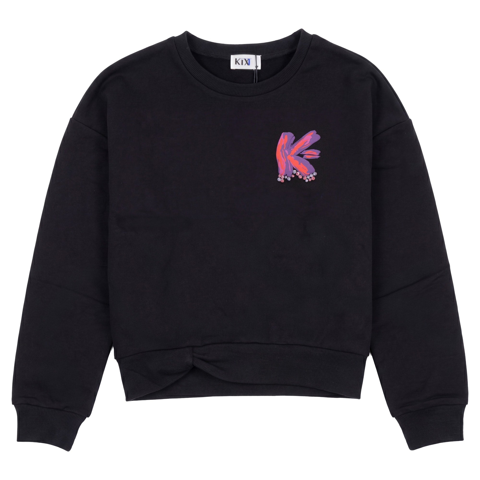PRINT DETAIL TWIST SWEATSHIRT