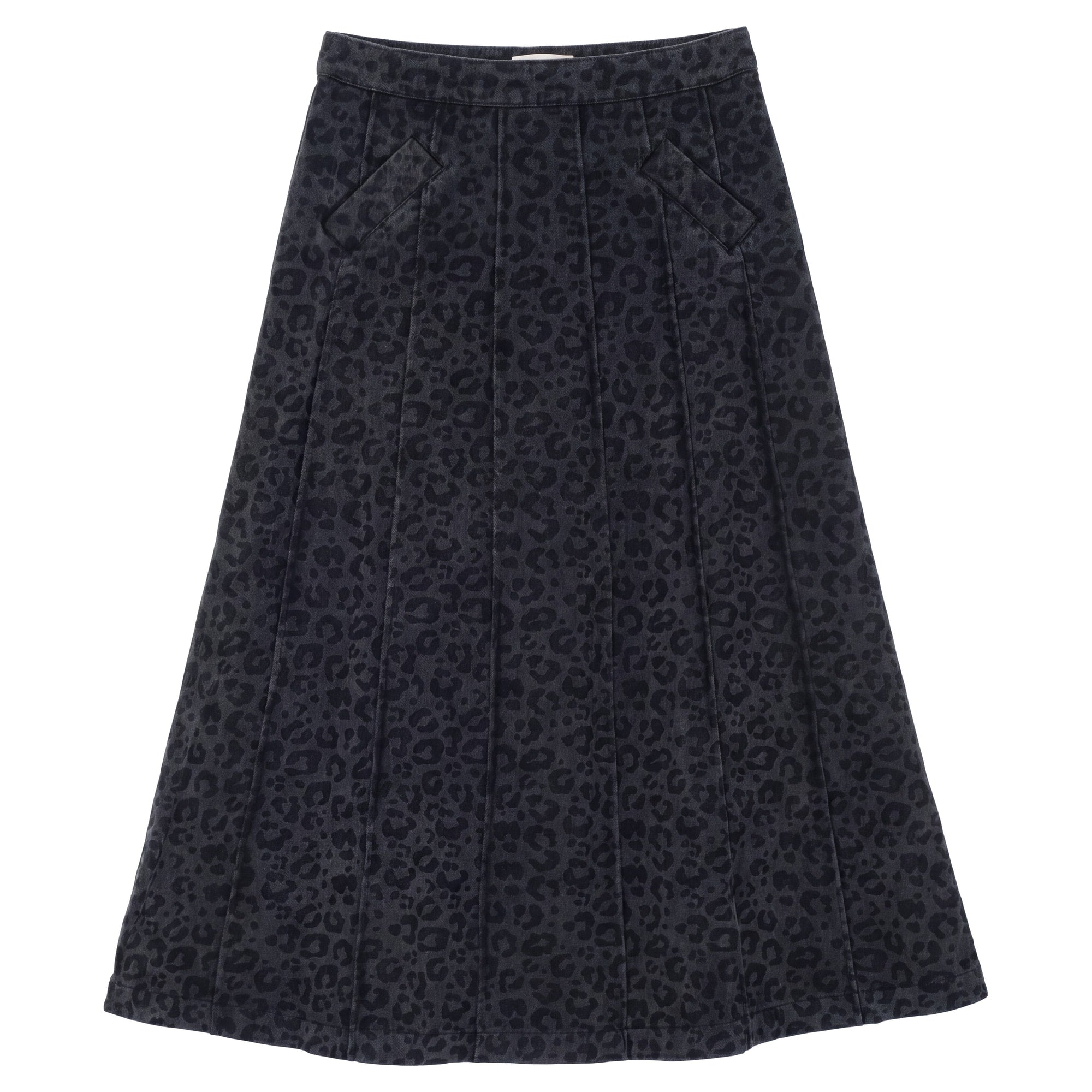 DENIM LEOPARD SKIRT