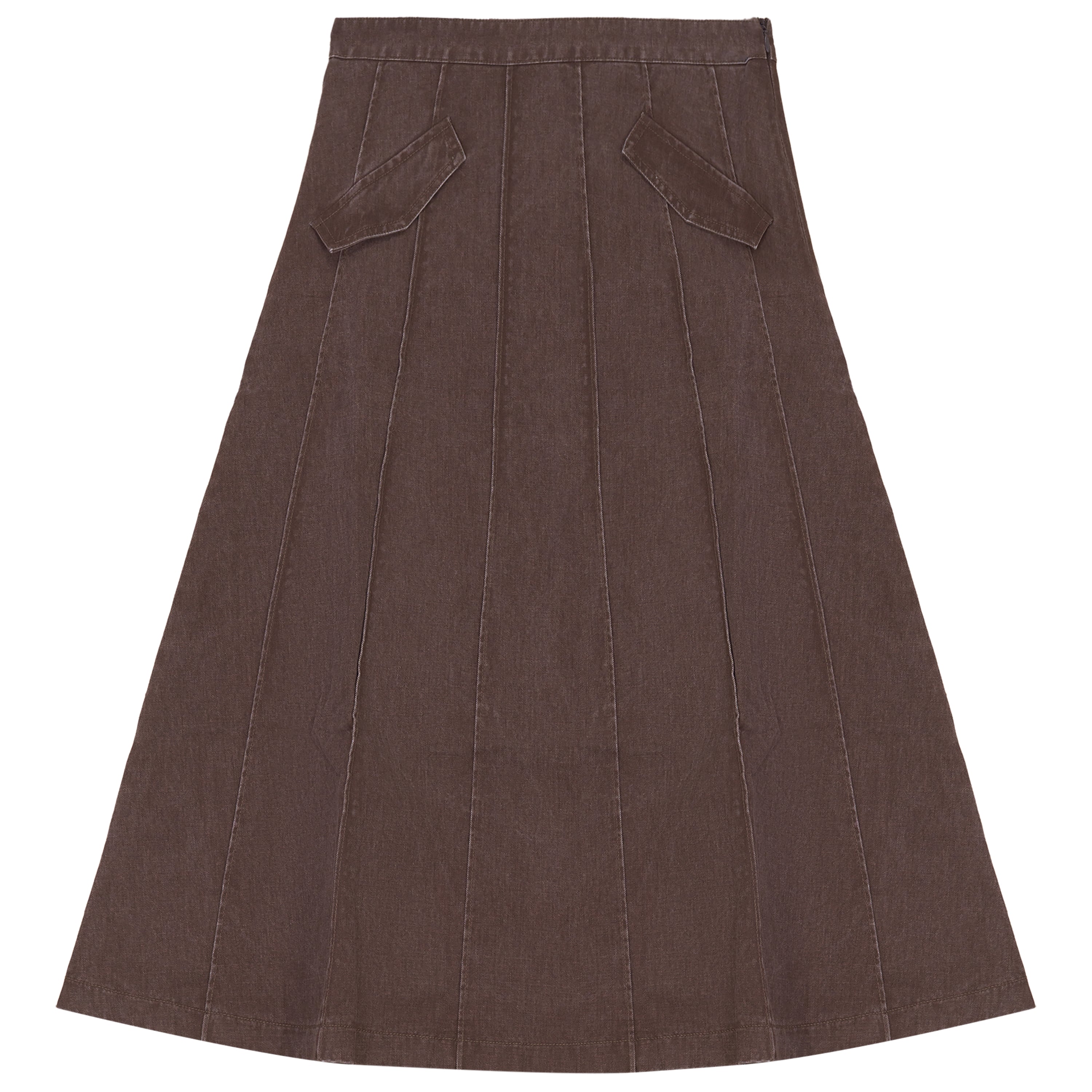 DENIM PANEL MIDI SKIRT