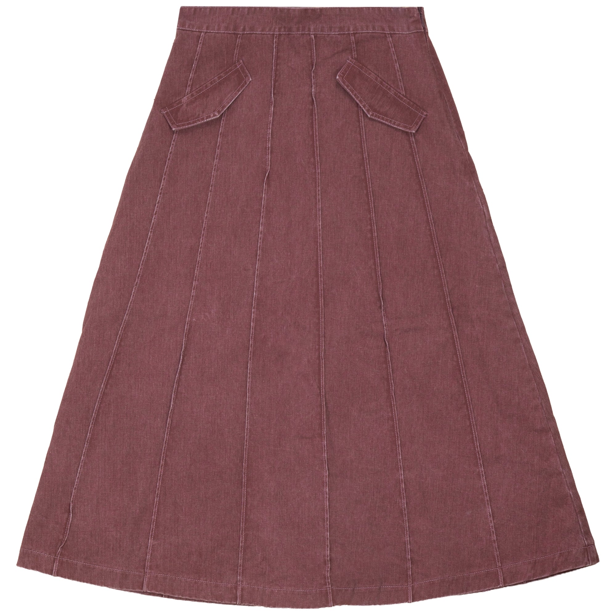 DENIM PANEL MIDI SKIRT