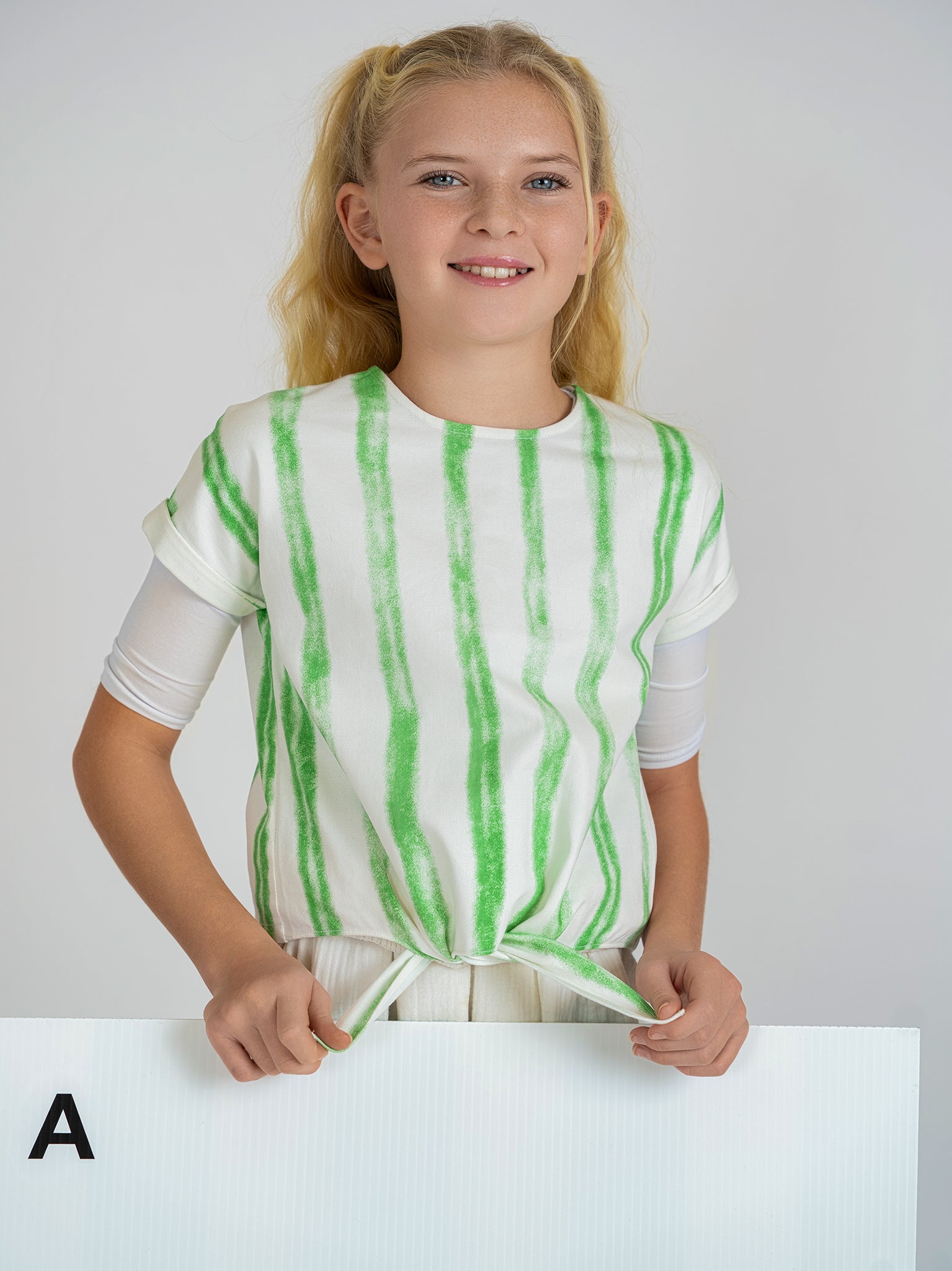 STRIPED DENIM TIE SHIRT