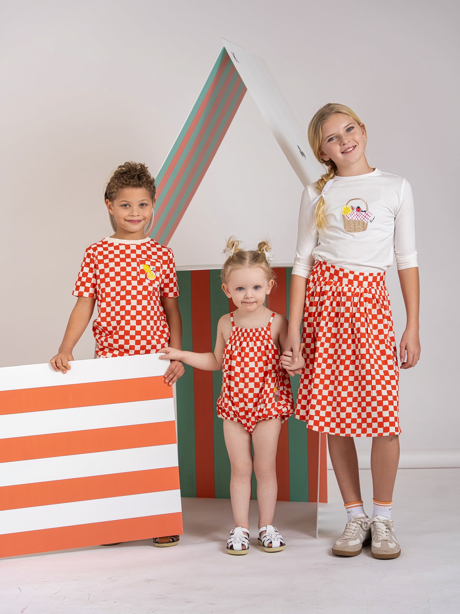 DENIM BOX PLEAT SKIRT - Pompomme-shop