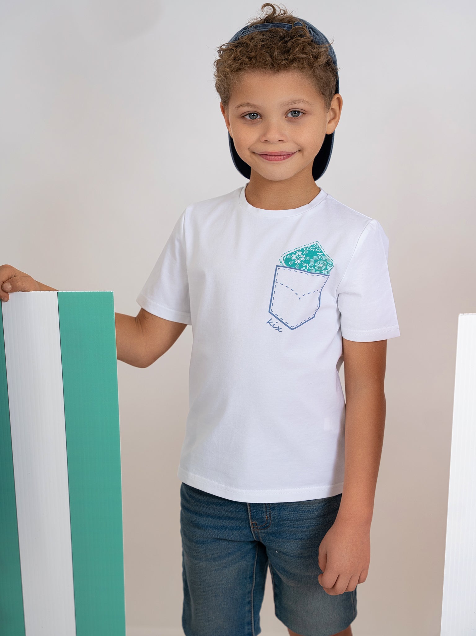 KERCHIEF PRINT DETAIL T-SHIRT