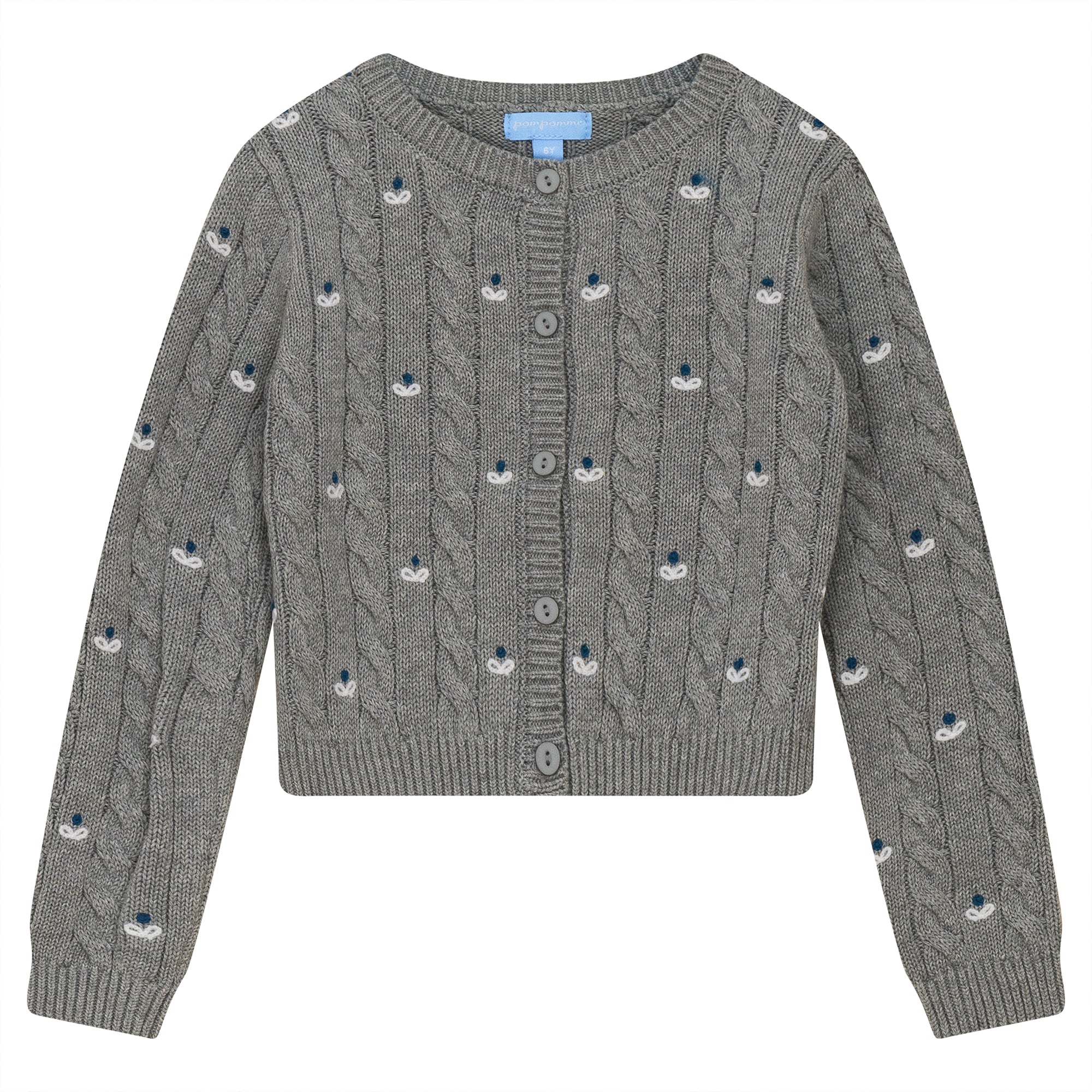 EMBROIDRED CABLE CARDIGAN