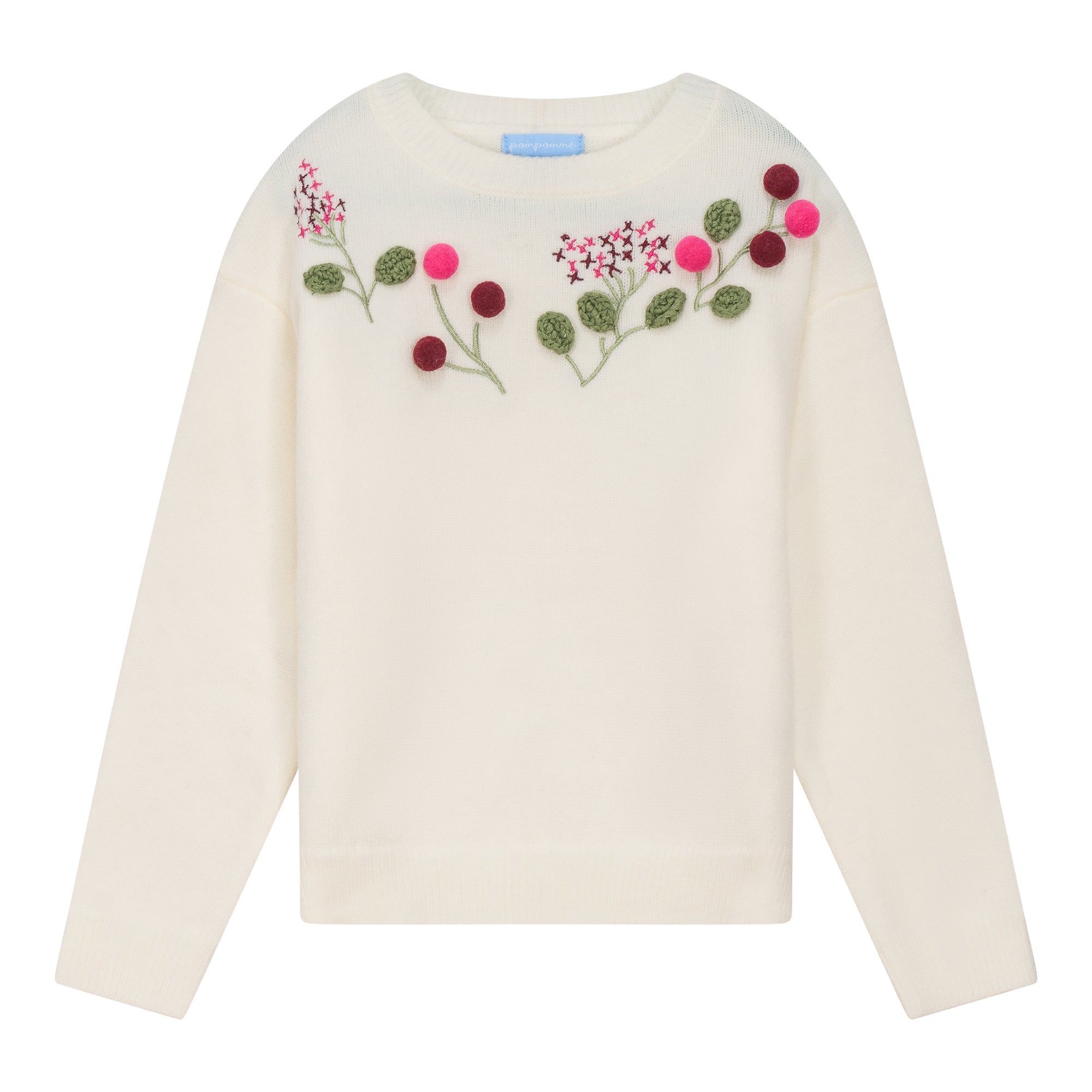 FLOWER APLIQUE SWEATER