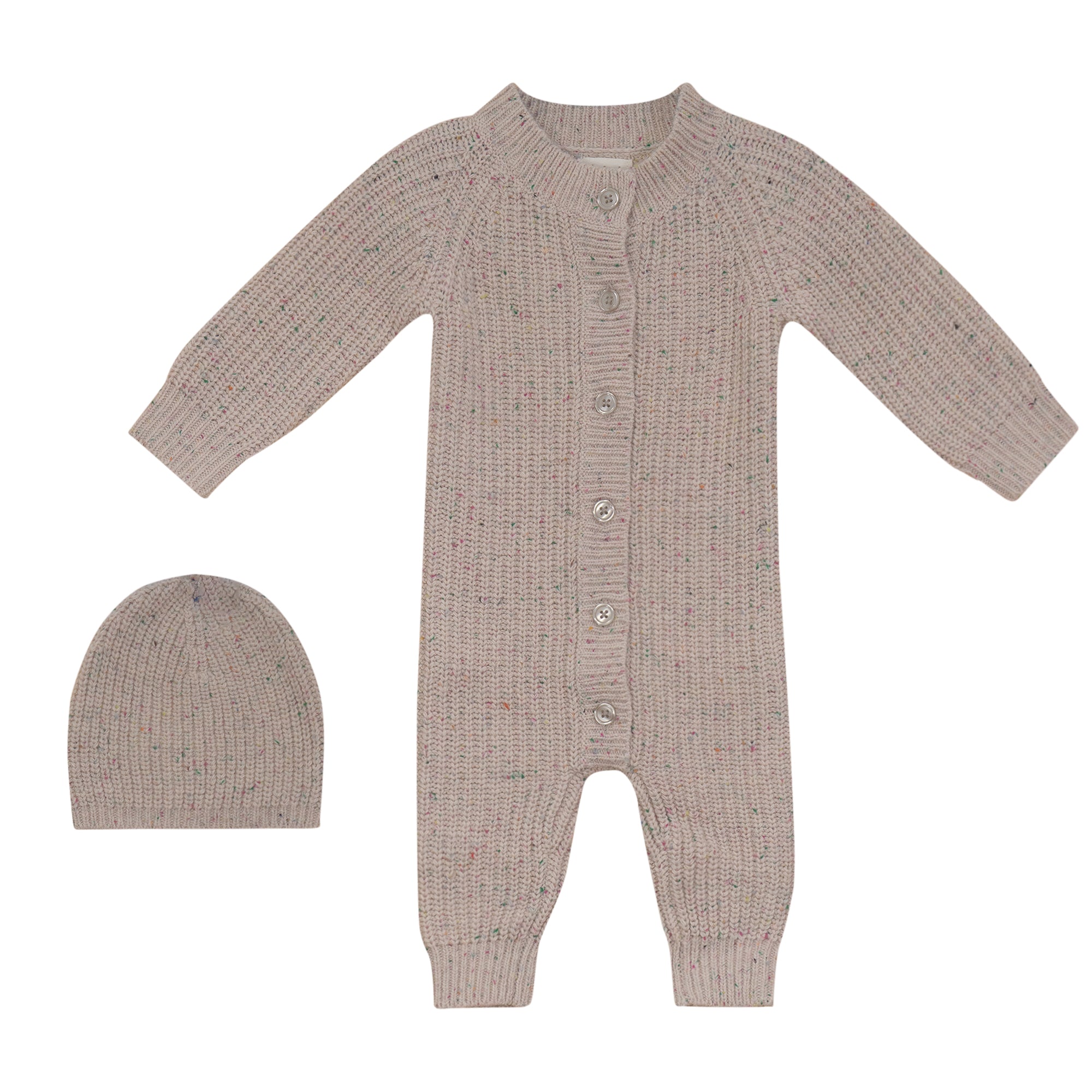 SPECKLED ONESIE WITH HAT