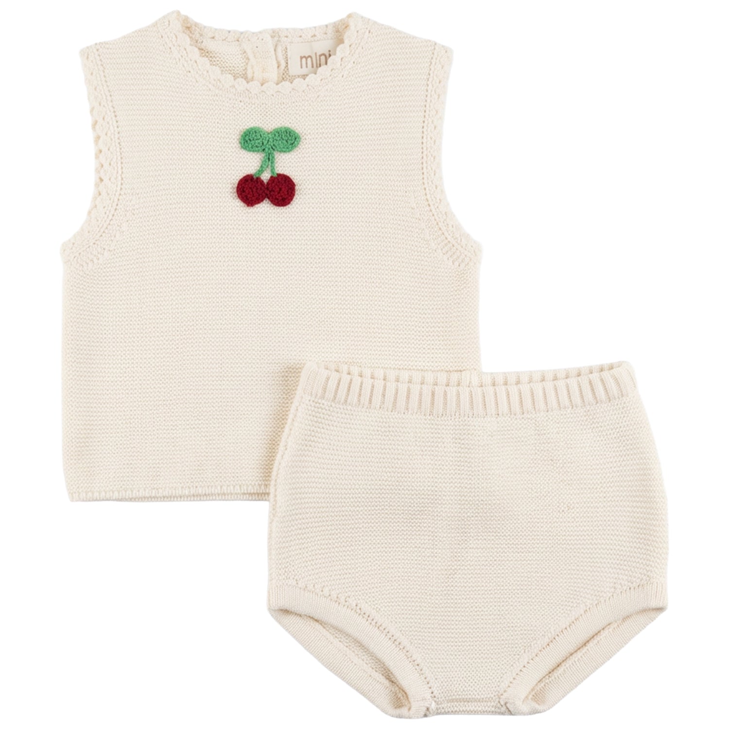 EMBROIDERED CHERRY CROCHET SET