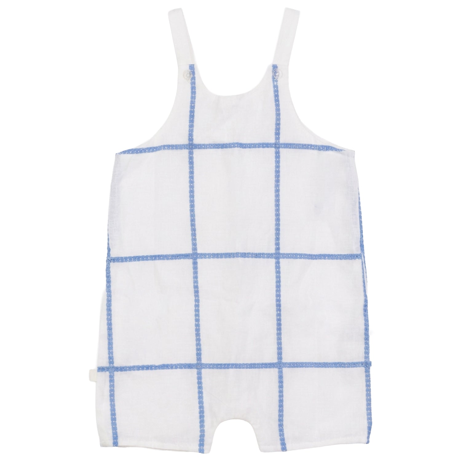 PLAID EMROIDERED DETAIL ROMPER