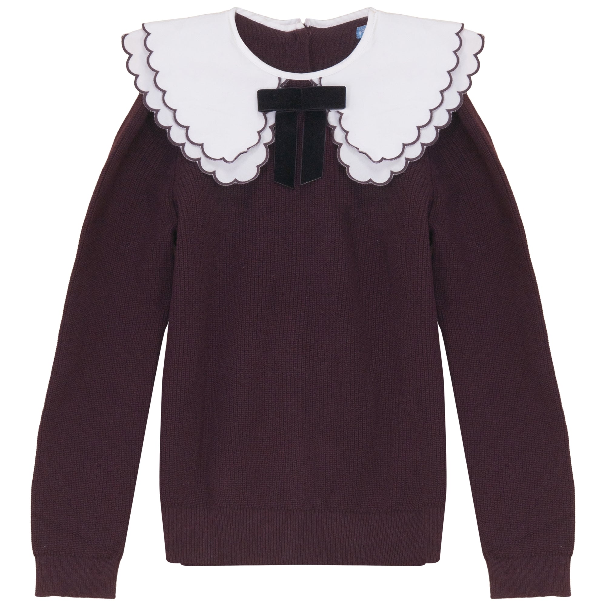 DOUBLE COLLAR KNIT SWEATER