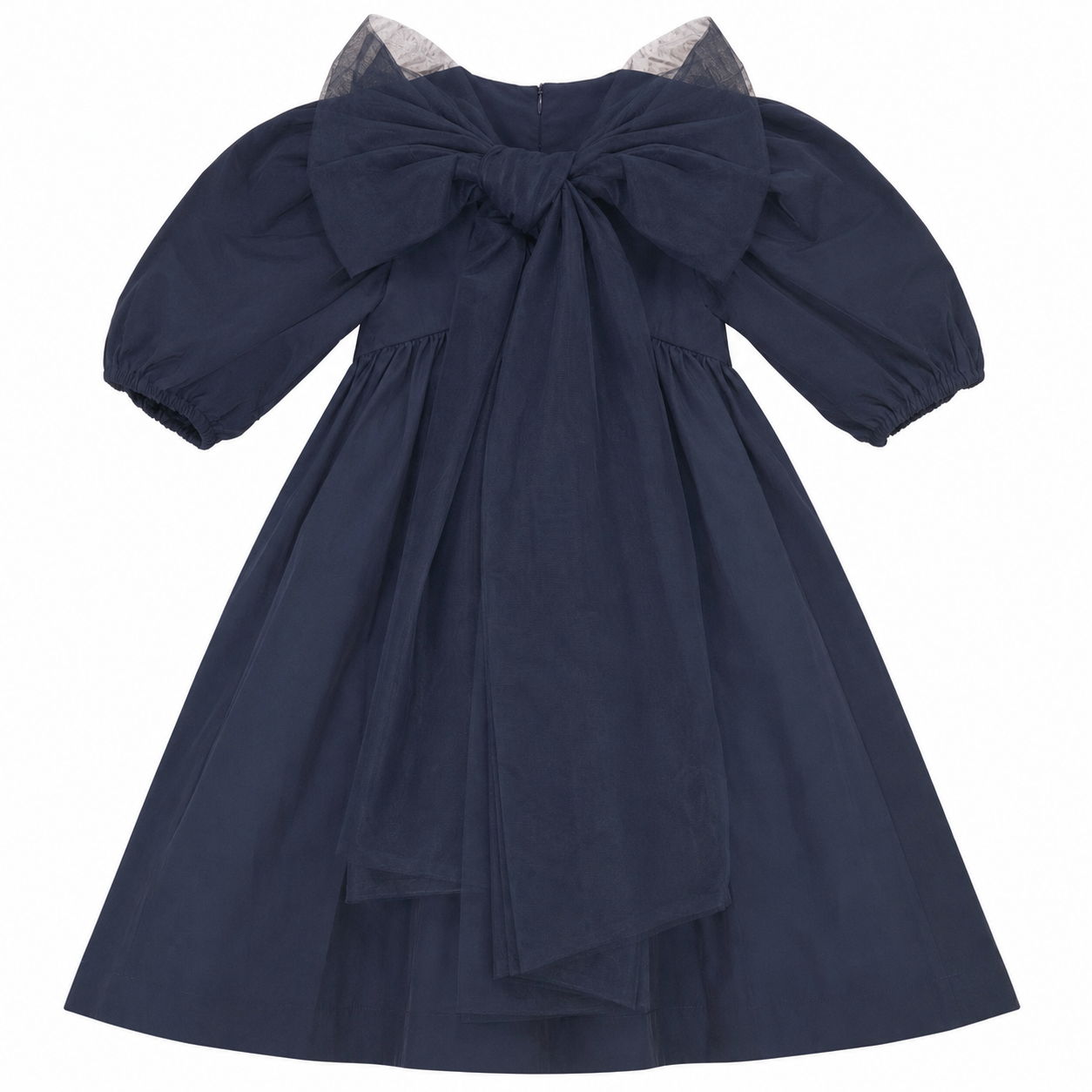 TULLE BOW TAFFETA DRESS