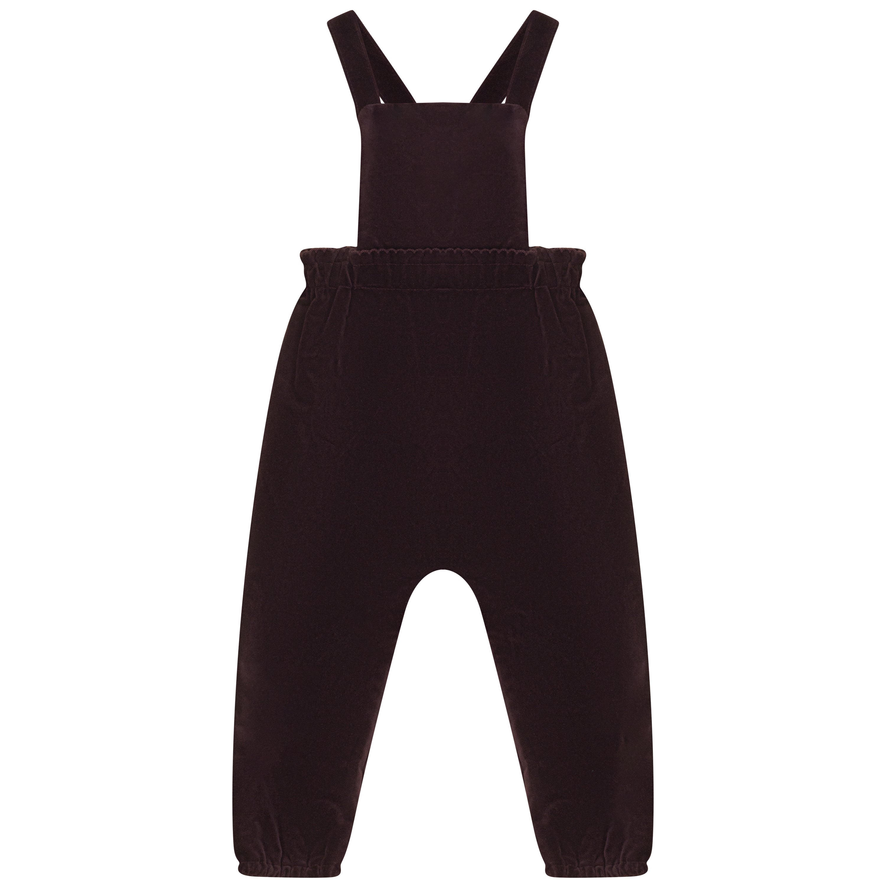 VELVET ROMPER WITH SCALLOP EDGE