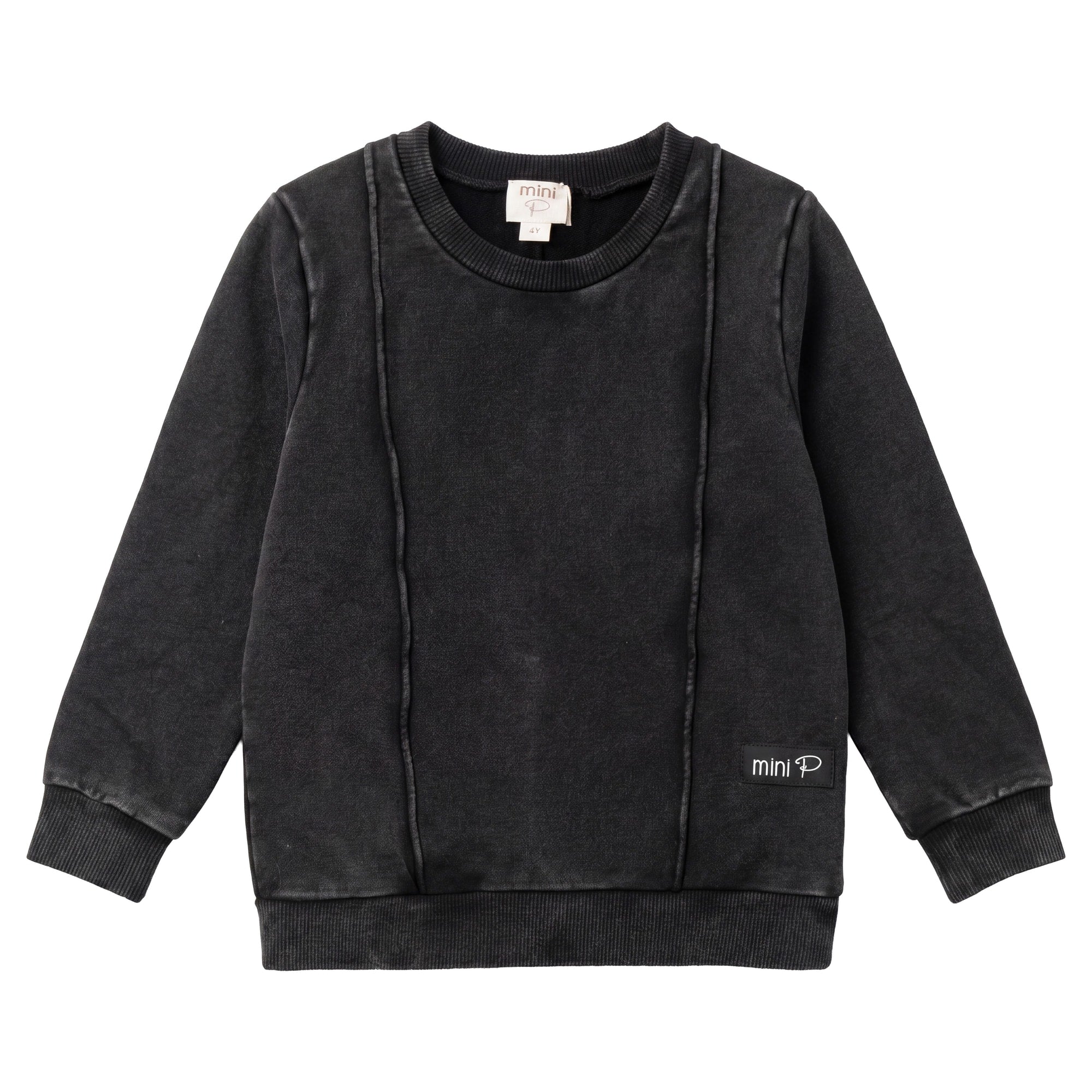 WASHED PIPING DETAIL SWEATSHIRT